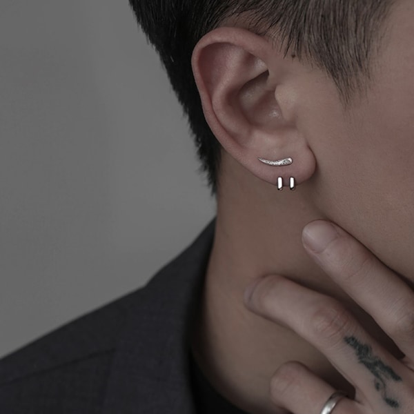 Nye Punk øreringe til mænd aftagelige dobbeltformål stud øreringe Right