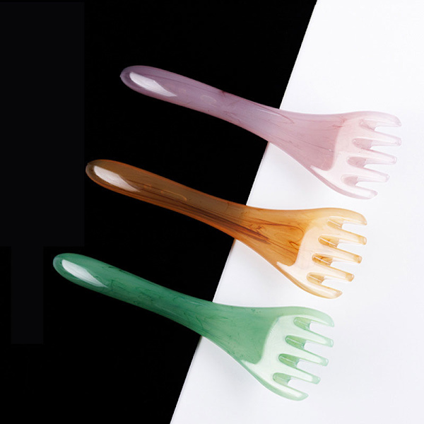 Harpiks bivoks hoved massage kam massager Gua Sha Stick Brown