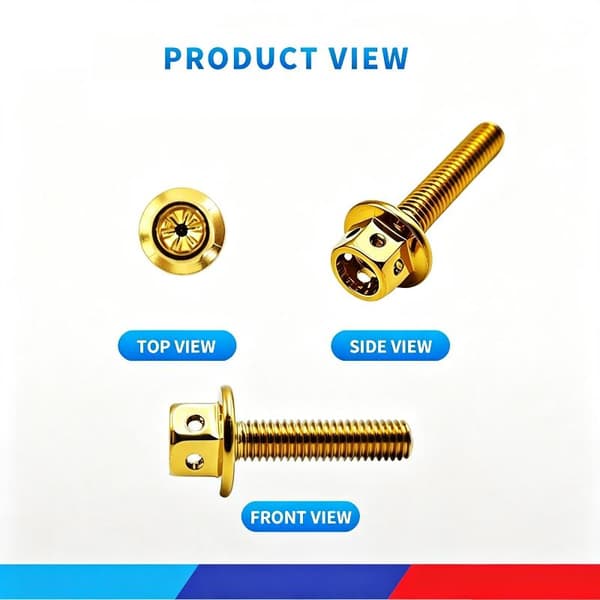 4 st/set full CNC rostfritt M5X25mm visirbultar för NMAX / PCX Gold