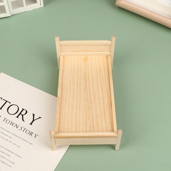 1 stk Dukkehus Miniatyr Simuleringsseng Modell DIY Tilbehør S