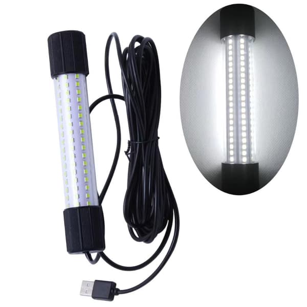 1 stk bærbar undervanns USB LED fiskelys Blue