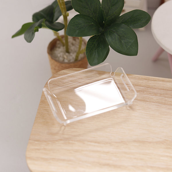 1:12 Dukkehus Miniatyr Transparent Stripe Skuff Middagstallerken M Striped tray