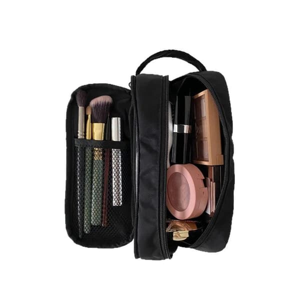 Dobbeltlags Kosmetiktaske Rejse Makeup Organizer Stor Kapacitet A3