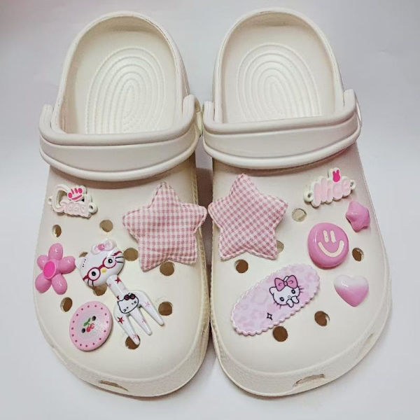 11 st e Smiling Star Fork Hello Kitty skor dekor för sandaler &