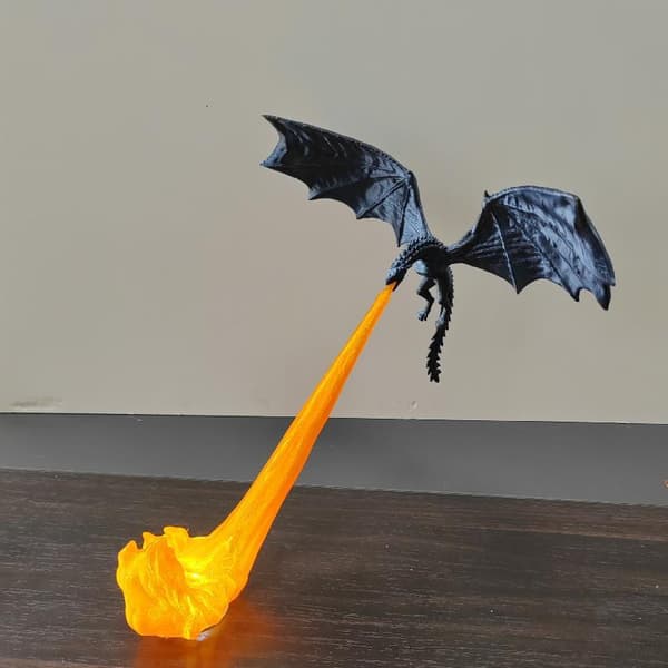 Drakflamdekor 3D Drakflam Bokvrå Flygande Elddrake A7