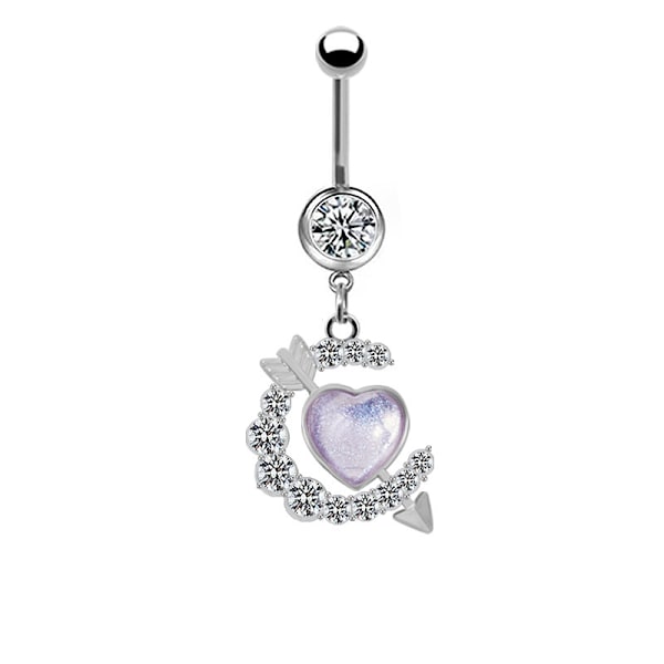 Mode sommerfugl navle ring hjerte zirkon navle ringe Bo 7