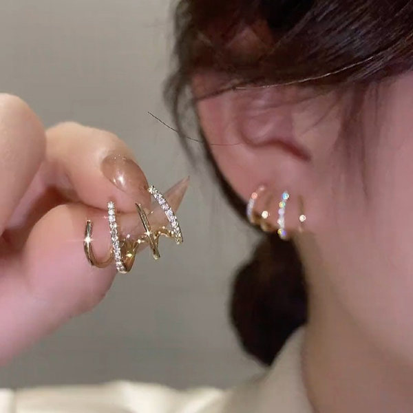 1 Par Lätt Lyxig Imitation Pearl Flower Stud Örhängen Crystal 02