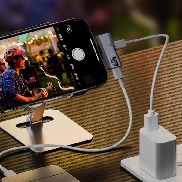 2-i-1 Type C OTG-adapter USB C han til USB-C hun USB 3.2 Sp Gray