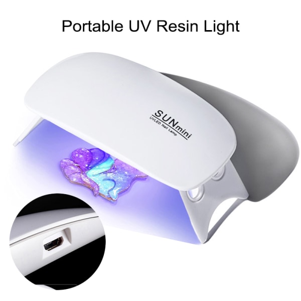 Bärbar Mini UV-lampa UV-ljus UV-hartshärdningslampa USB -laddning Pink