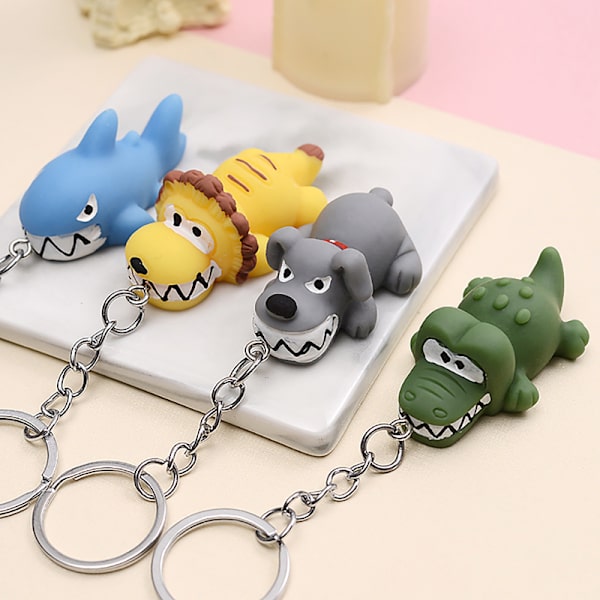 e Cartoon Fun Lion Alligator Dog Animal Keychain Fashion Bag Fu A2