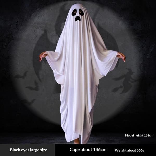 Hvidt Spøgelse Halloween Kostume Blødt Åndbart Stof Let at Bære B M