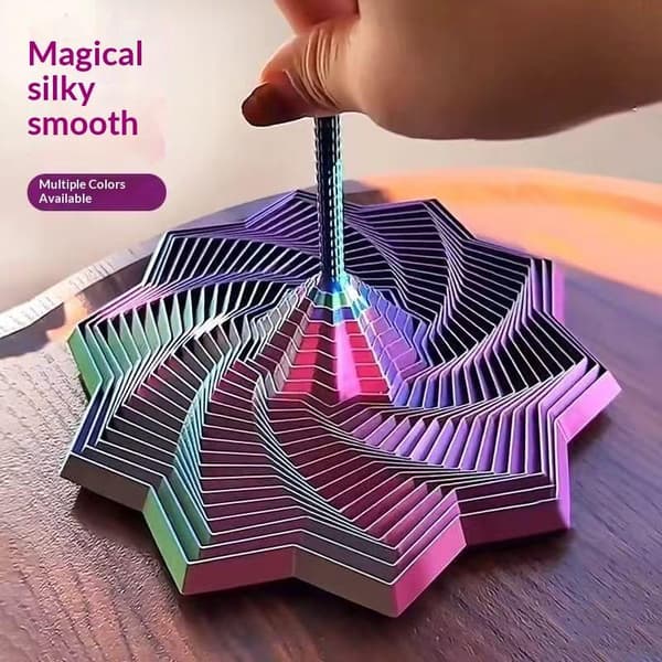 3D-printet sekskantet fidget-spiral-legetøj, strækbart til børn og voksne E size3