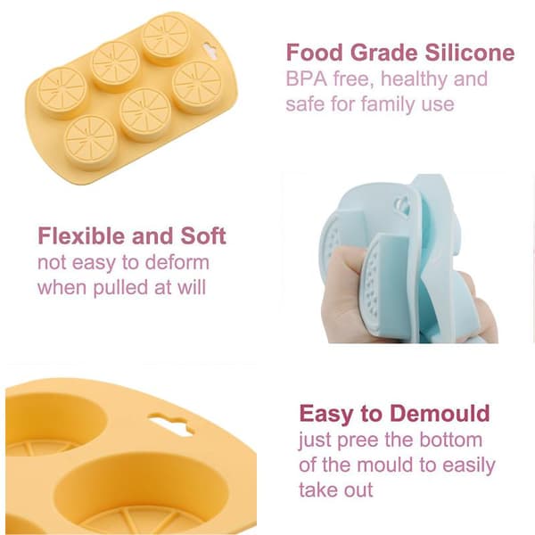 Vattenmelon Jordgubbe Citronformad Silikonform DIY Fondant Pu Blue