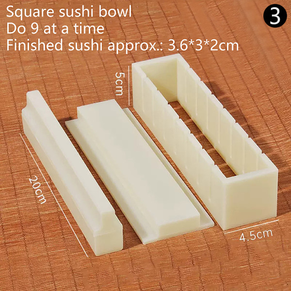 Bærbar Gjør-det-selv Sushi Making Kit Rice Roller Mold For Beginn 3