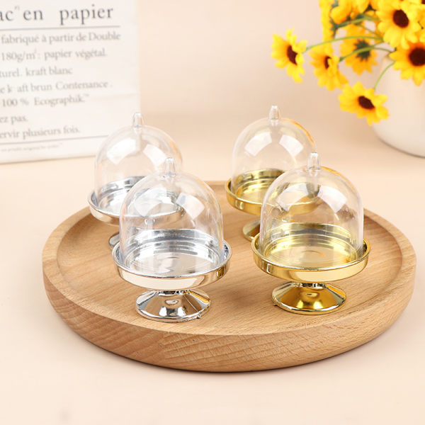 4 stk gjennomsiktig godteri dessert holder cupcake display stativ brett bryllup Gold