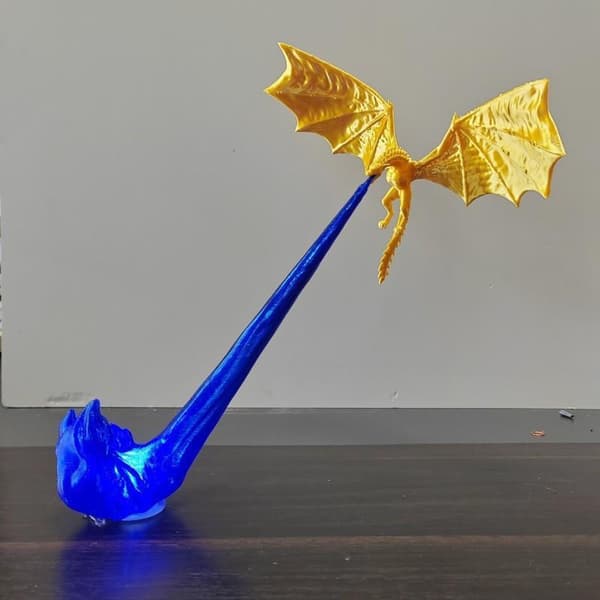 Drakflamdekor 3D Drakflam Bokvrå Flygande Elddrake A7