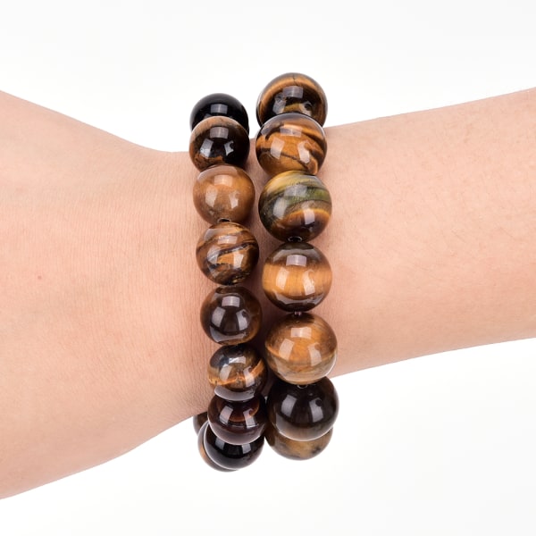 Tiger Eye Stone Lucky Bless Beads Män Kvinna Smycken 16mm