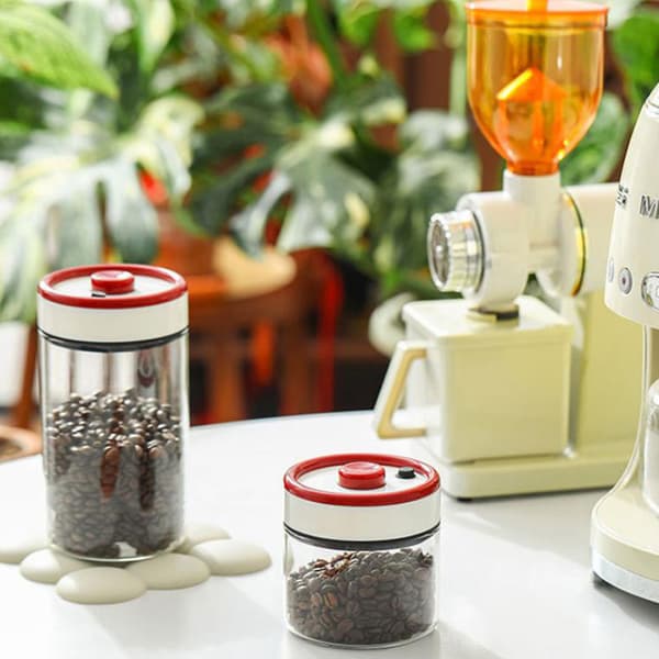 Vakuumbehållare Burk Glas Lufttät Försegling Kaffebönor Förvaringslåda 500ML