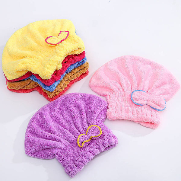 Mikrofiber Snabbtorkande Hår Bad Spa Rosett Wrap Handduk Mössa Ca Purple