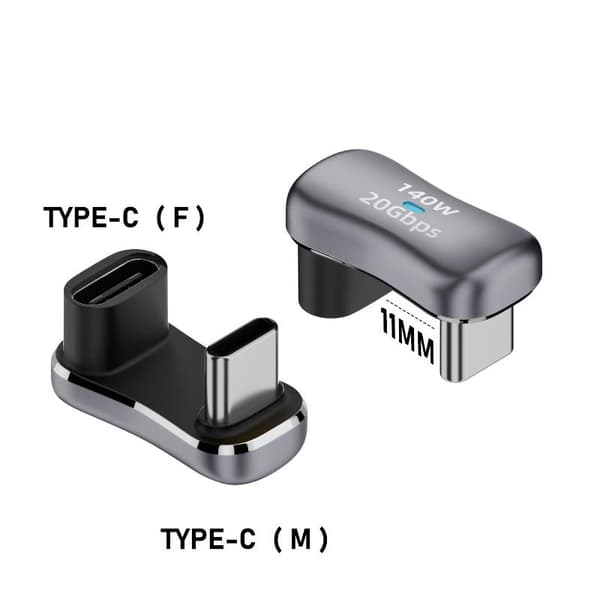 1 stk. USB C-adapter Type C han til hun PD 140W hurtigopladning Type C