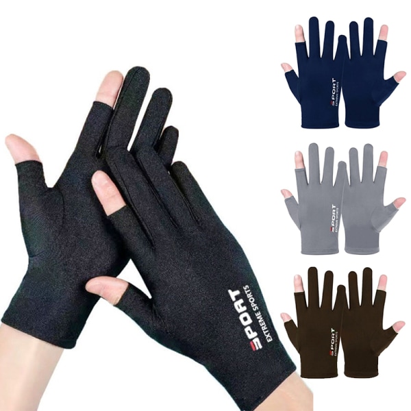 Kesähanskat Miesten Ice Silk Sun Proction Driving Glove Fishing G Coffee