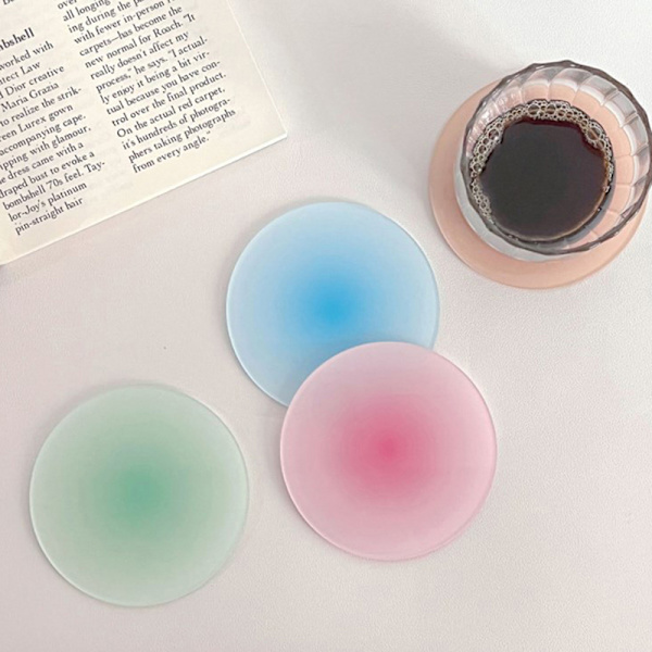 4 Farger Akryl Coasters Round Table Cup Mat Skyting Rekvisitter In Red
