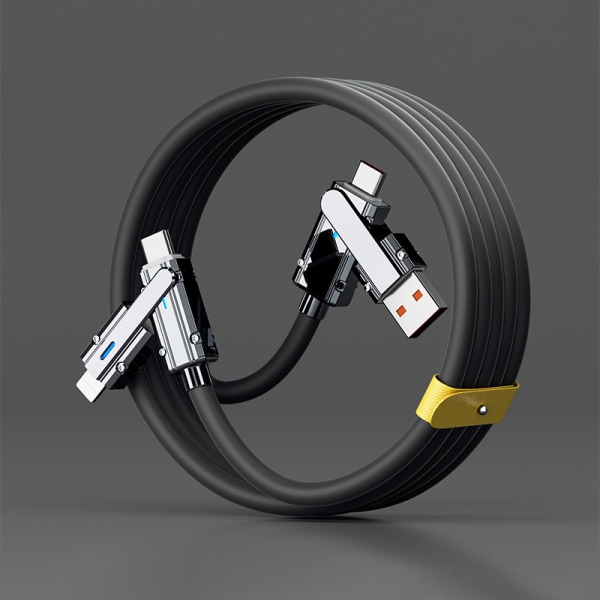 Ny 100W 2 i 2 PD snabb USB kabel för/honor utdragbar portab White 1m