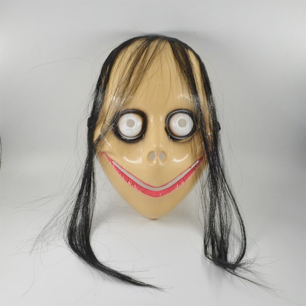 Ny Halloween Horror Maske Med Langt Hår Sjov Maske V-formet Mo A