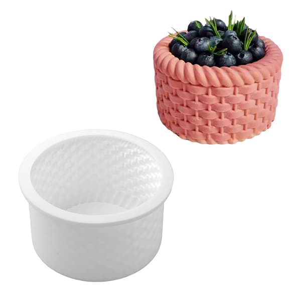 4-tommers rund design fransk moussekakeform silikonkakeform White 2
