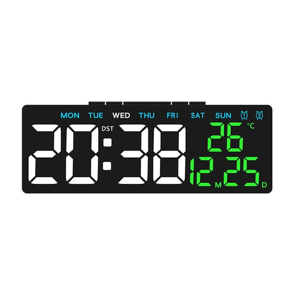 Digitala väggklockor LED väckarklocka stor display bordsklocka W Blue