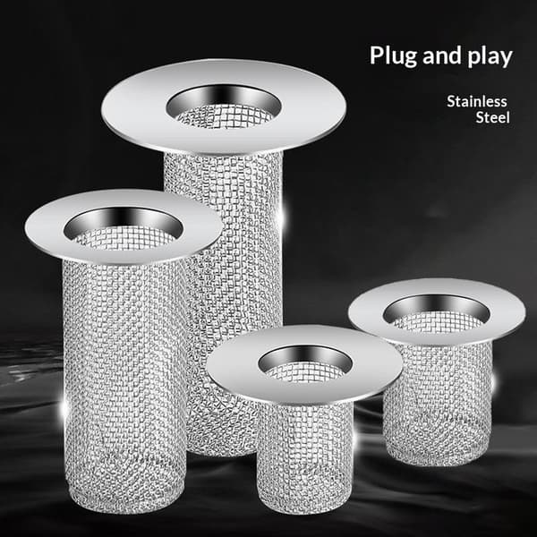 Golvbrunnssil i rostfritt stål, diskbänkssil, badkar A2