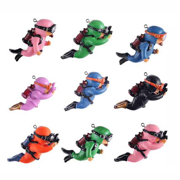 Kawaii Resin Frogman Aquarium Ornaments Intressant Floating De A8