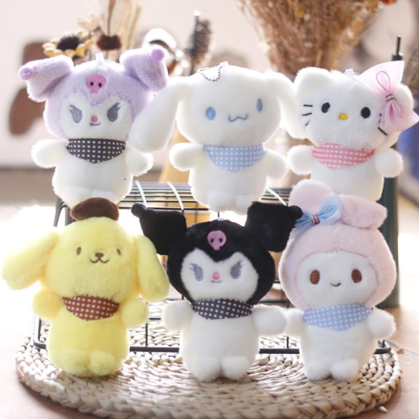 Tegneseriefigur Plys Nøglering Sanrio Keychians Kawaii Plys Til A6