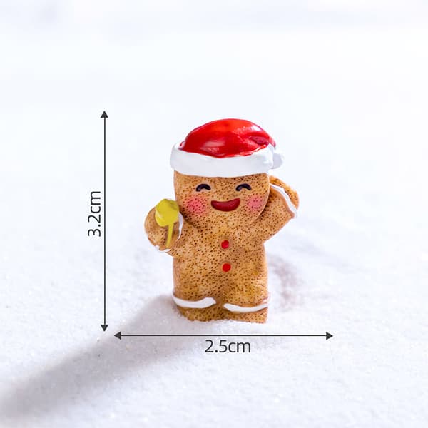 Mini Julepynt Gingerbreadmand Snemand Mikrolandskab A9