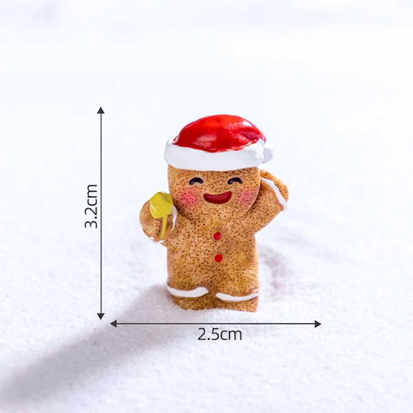 Mini Julepynt Pepperkake Mann Snømann Mikrolandskap A8