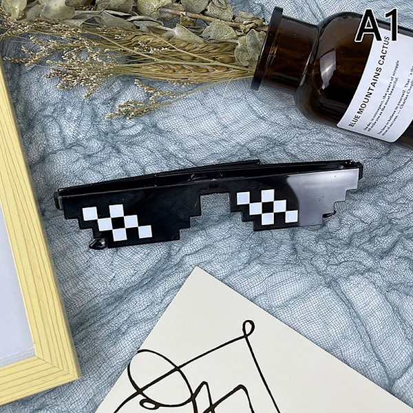 Retro solglasögon för män och kvinnor, födelsedag/festgåva, pixel Mo A1