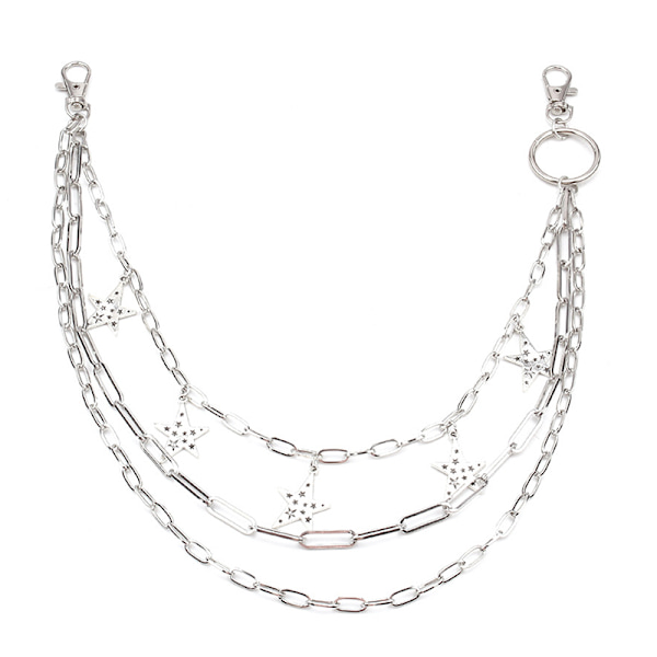 Monikerroksinen Star Waist Chain Decor Riipus Fashion Punk Farkut C