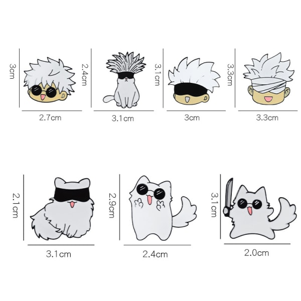 Tecknad Anime Figure e Eye Mask Cats Emalj Pin Kawaii Brosch B A1