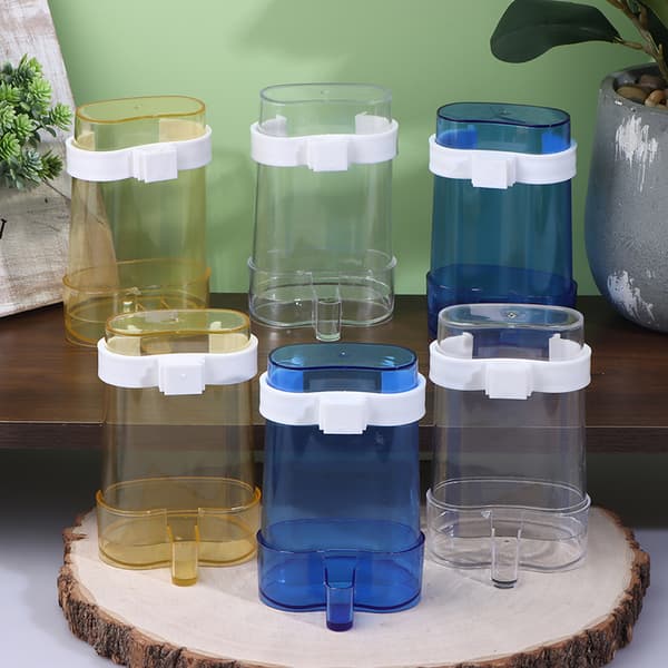 Fuglevandsdispenser Automatisk Fuglefoder Papegøje Cana Transparent TP 2PCS
