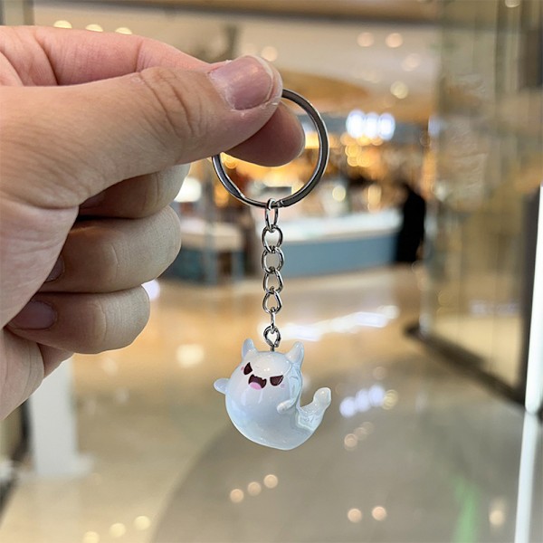 e Liten Spøkelse Resin And Duck Nøkkelring For Kvinner Nøkkelring Veske Charm A3