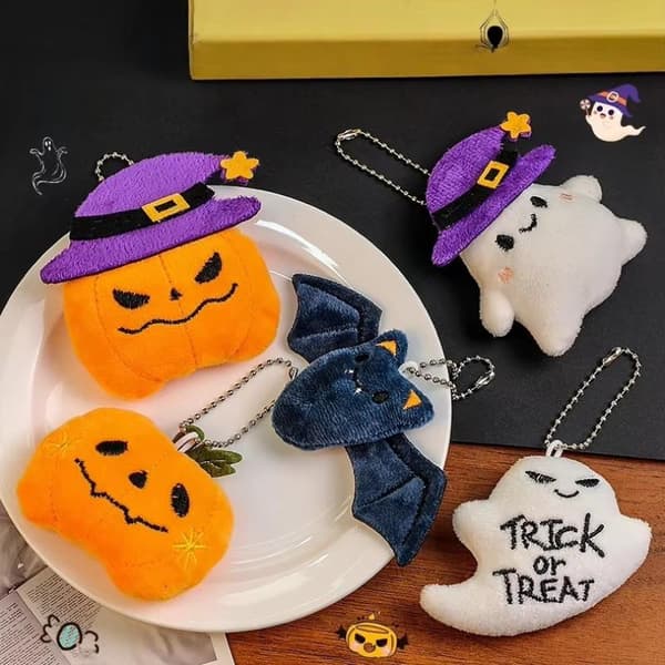 Halloween pehmoavainnippu naisille kurpitsa-aave-lepakko-noitahattu D