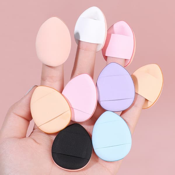 10/6 st Fingertopp Mini Puff Sminksvampar för Foundationpuder A2