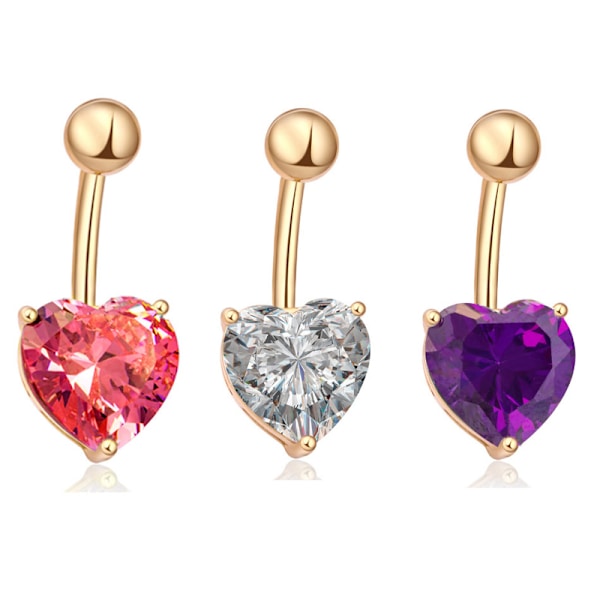 Färg Zircon Crystal Belly Button Ring Creative Butterfly Penda A3