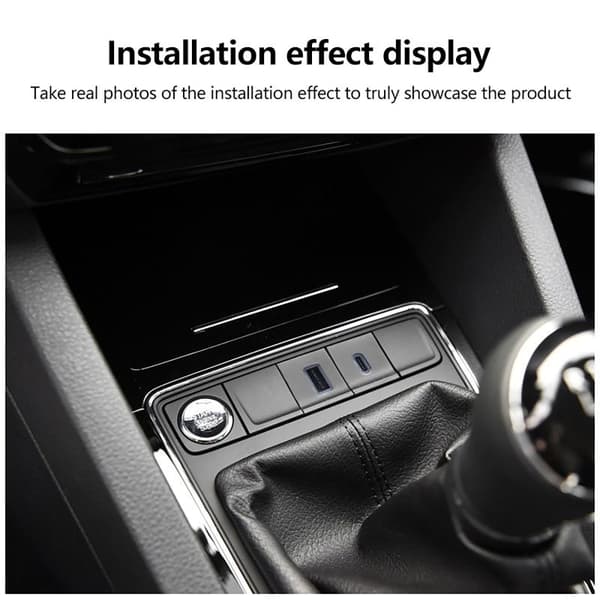 1 stk. rød LED bil USB PD laderadapter for Golf 6 MK6 5 Sciroc Onesize