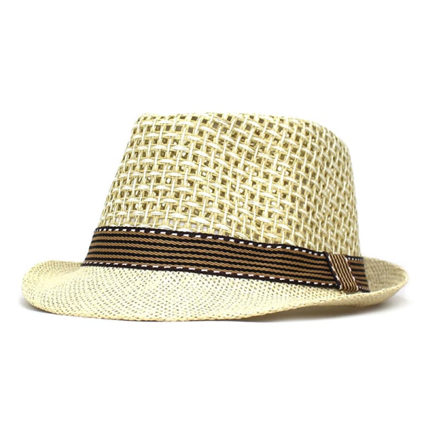 Brittiläiset miehet Beach Sun Hatut Summer Cowboy Fedora Retro Jazz Hat Khaki