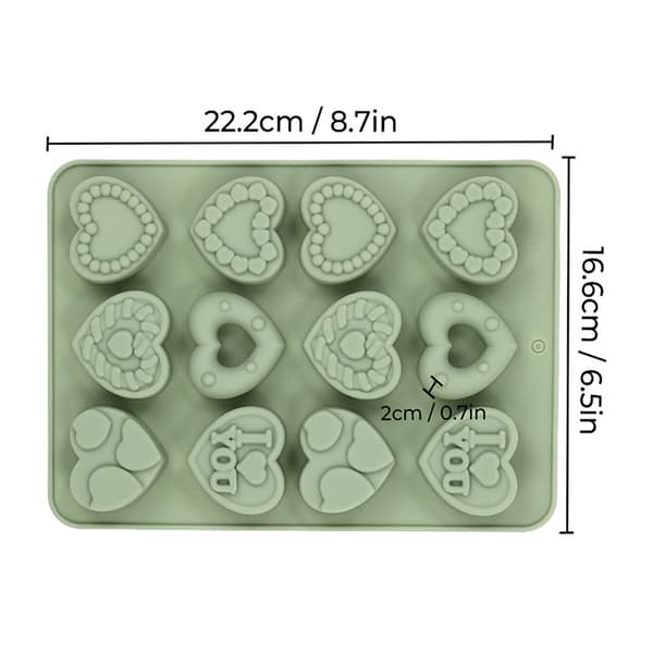 Hjerteformet silikonform 3D silikon bakeform for fondant S A1