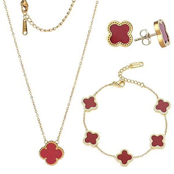 1 Set enkel ljus lyx fyrklöver hänge halsband Brac A1