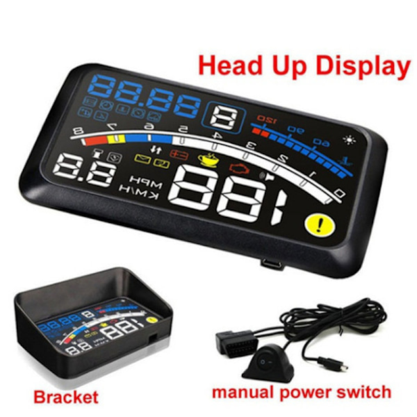 Universal F4 Head Up Display HUD ODB2 Auto Car Speedometer