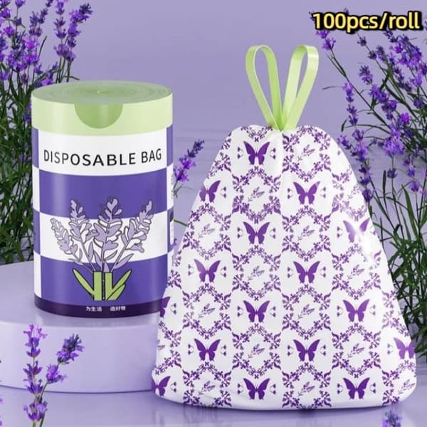 10/30/50/100/200-pack förtjockad dragsko med lavendelmönster A5