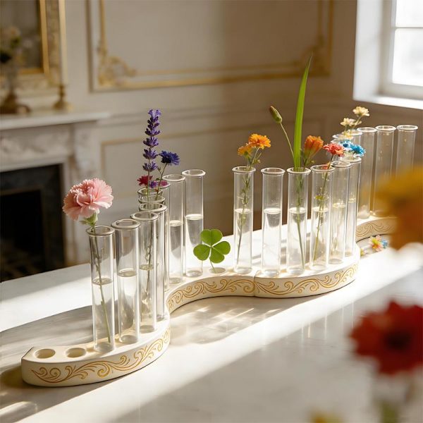Blomsterprovrörshållare Silikonformar DIY Handgjord Vasbricka E A6